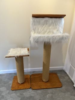 Two Custom Wooden Cat trees