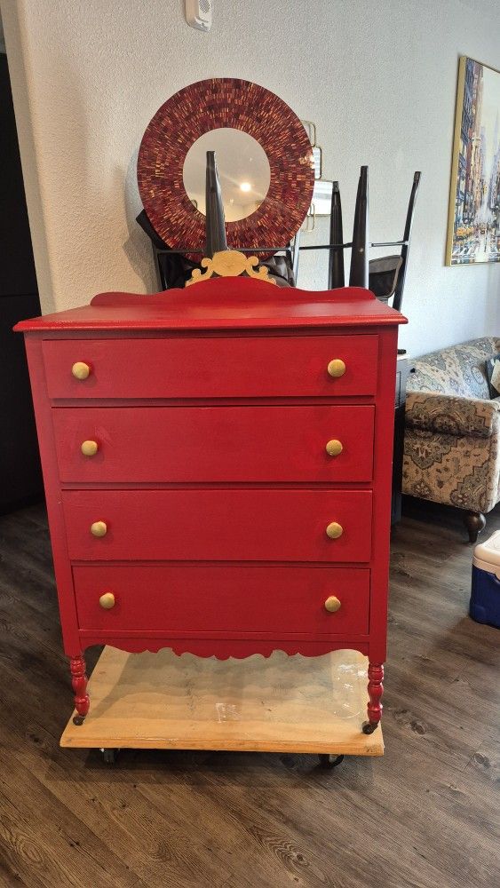 Vintage DRESSER AND MIRROR 