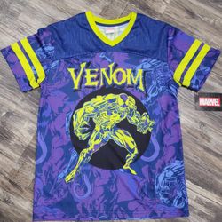 Marvel Comics VENOM 88 All Over Print Jersey Shirt Adult Size Small - New With Tags!!