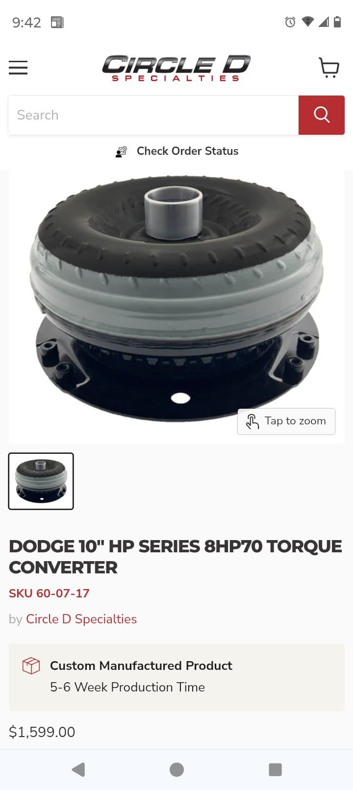8HP70 Circle D Torque Converter 2(contact info removed) Stall