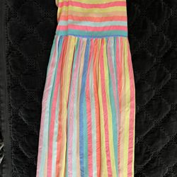 Girls Carter’s Tank Sleeveless Dress Size 8 Pink Blue Multi