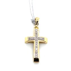 10k Gold Tiny Diamond Cross  .05ctw .9grams 145462 6