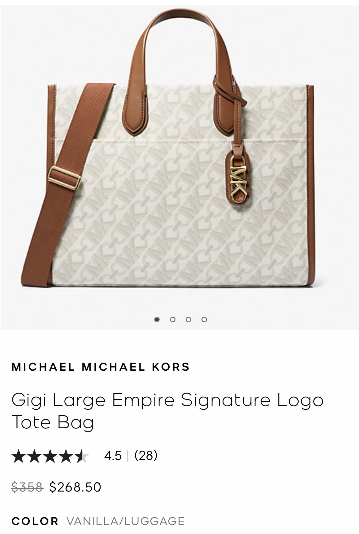 Michael Kors Gigi Large Signature Logo Tote