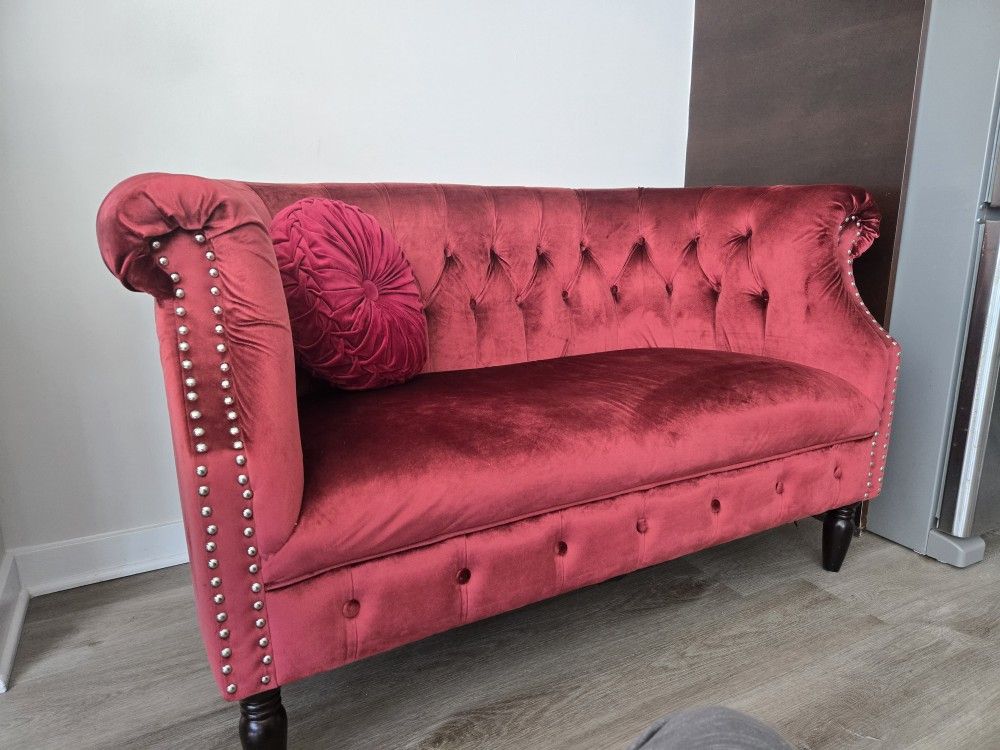 Red Velvet Loveseat