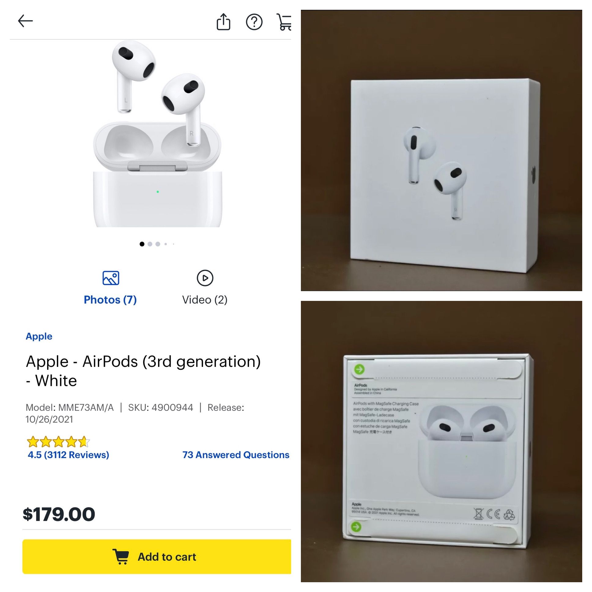 (FACTORY SEALED)*** Apple Airpods 3 *** FIRM PRICE