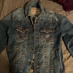 True Religion Red Stitch Denim Jacket