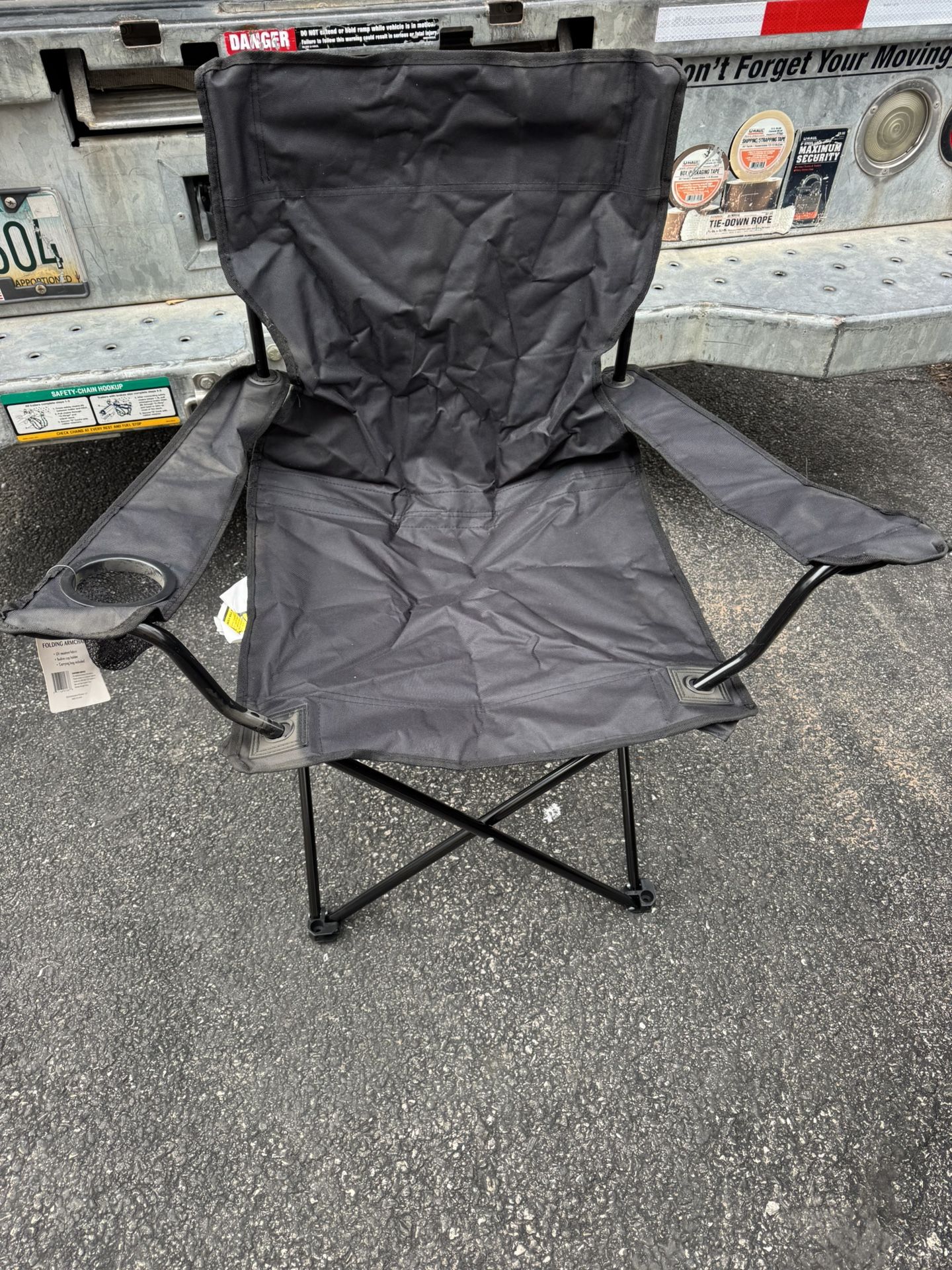 New Black Folding Armchair Camping Chair