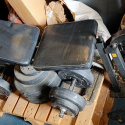 Weight Bench, Weights And Weight Rack