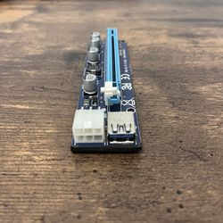 PCIe PCI Express Riser Adapter Card with USB 3.0 Extension Cable and SATA Power Cable