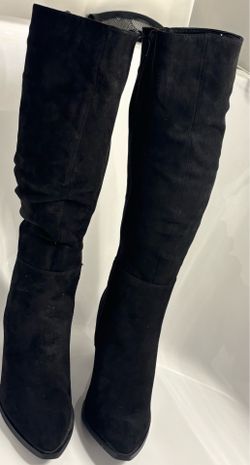 Gorgeous black faux suede knee high boots size 7