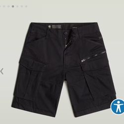 black G-Star Rovic Zip Relaxed cargo shorts. 