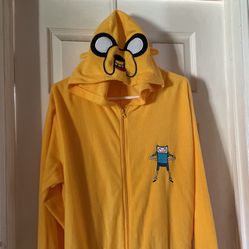 Cartoon Network Adventure Time Adult Jake Onesie XL Hood, removable Foot cover (Original and authentic)