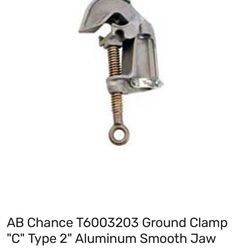AB Chance T(contact info removed) Ground Clamp "C" Type 2" Aluminum Smooth Jaw