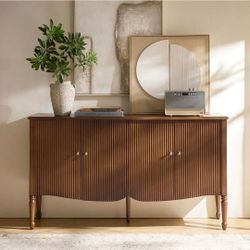 NEW Jayden Creation Ella 58" 4-Door Sideboard Buffet Cabinet - Walnut