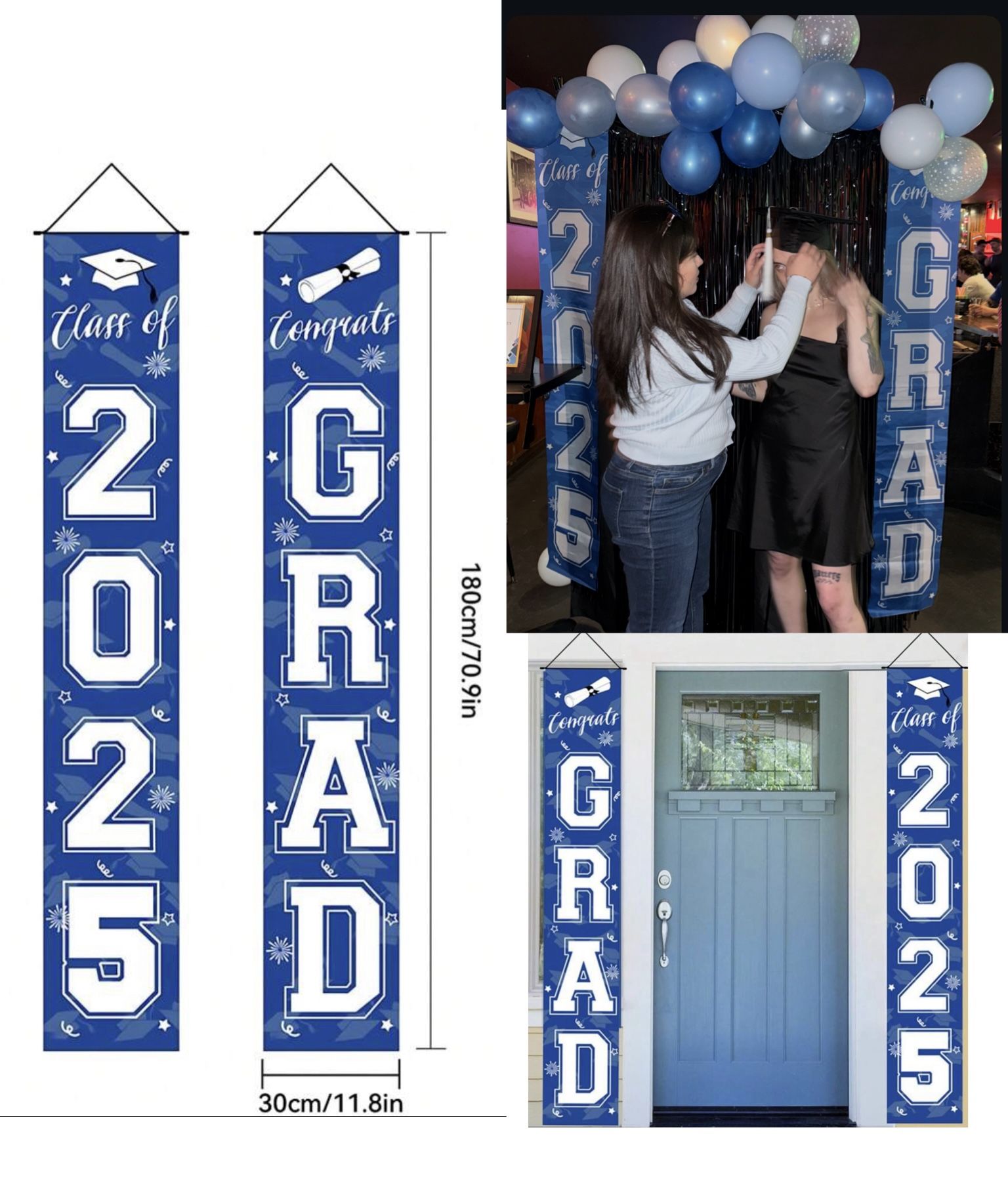 Graduation Decoration 2025 Banners Blue
