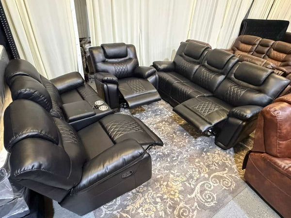 Galveston Black - 3PC OVERSIZED Reclining Set