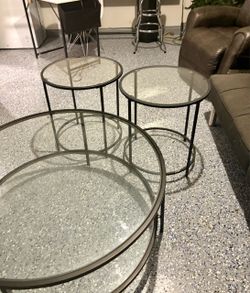 $60 glass coffee table set
