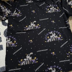 Black Legendary T Shirt With Purple And Yellow Astronaut Size Medium 
