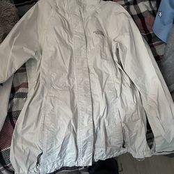 The northface rain coat white