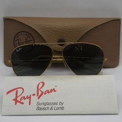 1970's VINTAGE B&L RAY BAN  AVIATOR SUNGLASSES  58 /14 W/ Case