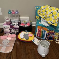 Girl Baby Crib, Cloths 0-9 Months, Shoes, Baby Essentials