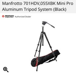 Brand New - Manfrotto 701HDV,055XBK Mini Pro Aluminum Tripod System (Black)