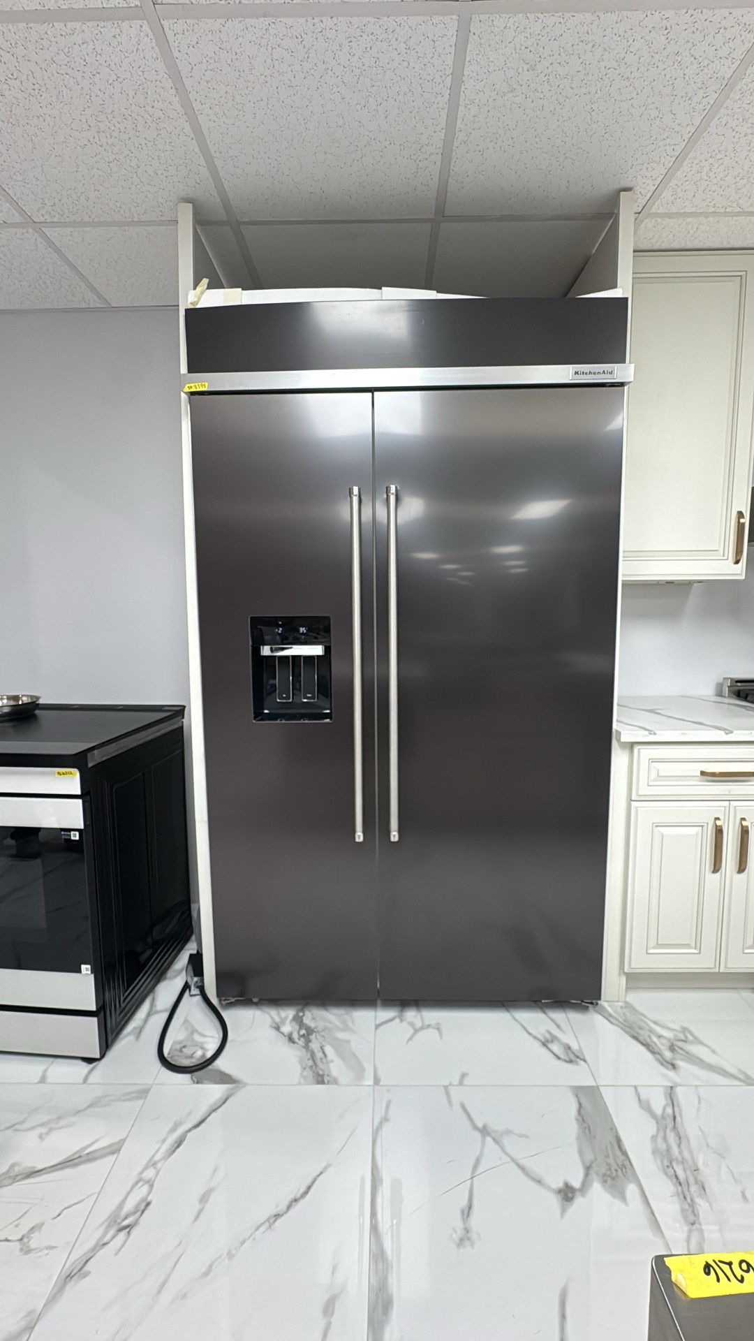KITCHENAID 48" ‼️FLASH SALE‼️ BLACK STAINLESS STEEL BUILT IN SIDE BY SIDE FRIDGE ✨WARRANTY✨DELIVERY✨