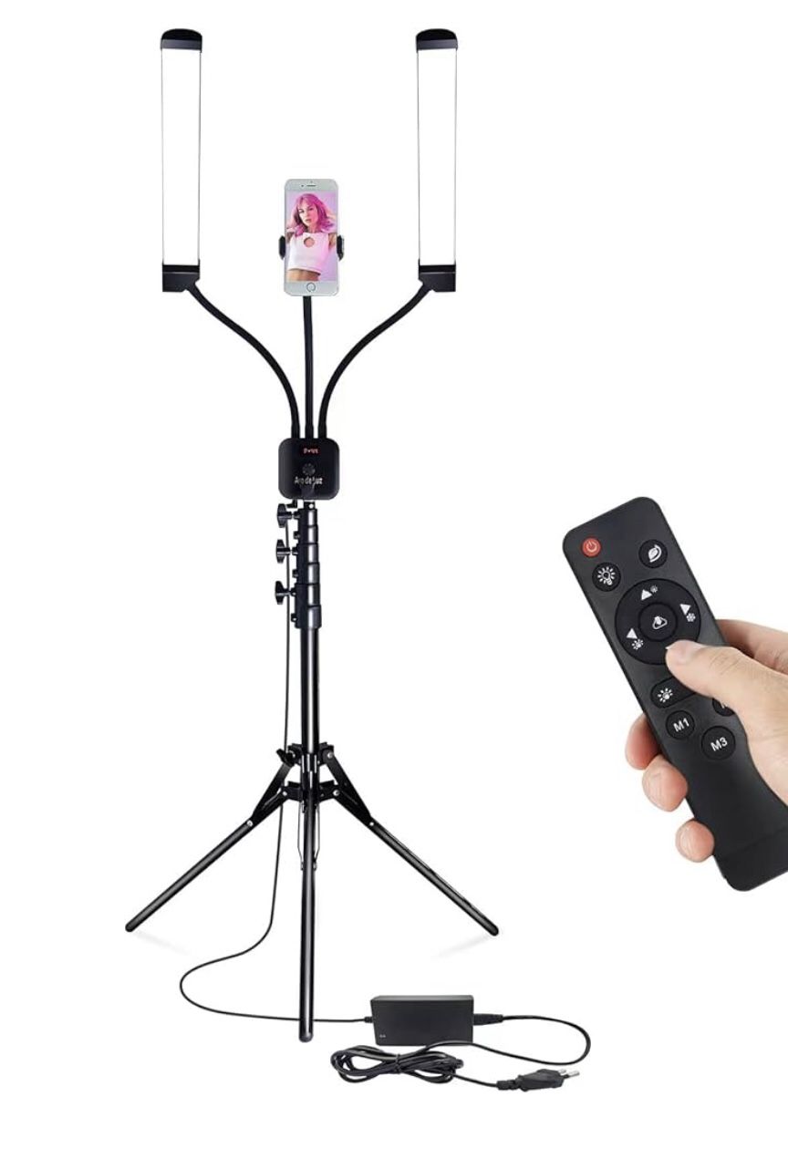 NEW! Aro De Luz LED Lash Light Kit, 5400 Lumens Bright, 3 Color Modes, Adjustable Tripod + Remote