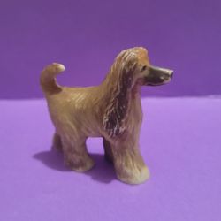 Rare Vintage Afghan Hound Dog Plastic Figurine Mini Dog Figure 2.5" Tall.