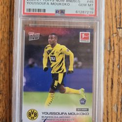 2020-21 Topps Now Bundelisga Youssoufa Moukoko RC PSA 10