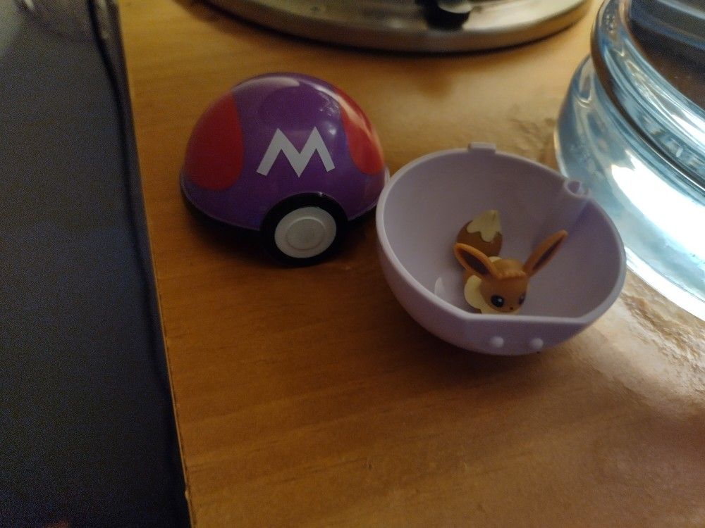 Pokemon Eevee and Master Ball figures