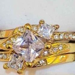 Ladies  24 karat gold plated wedding / engagement Ring 