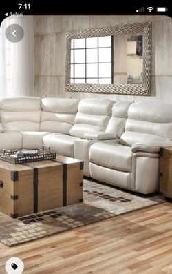 Furniture Row “Matterhorn” leather reclining sectional