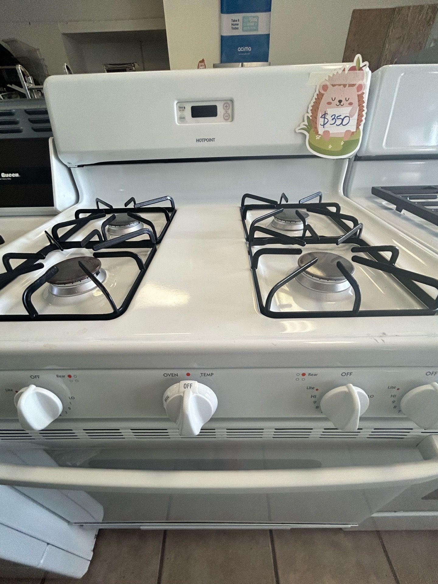 HotPoint white stove (delivery+install available) width 30”