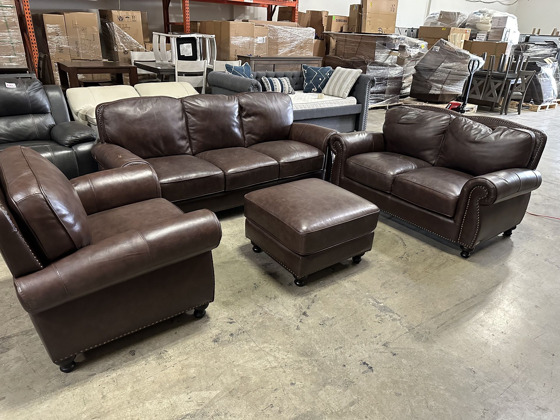 Leather 4pc Sofa set : $250