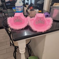 2 Pink Cowgirl Hats