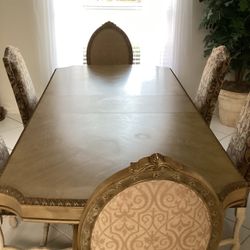 Dining room table with six chairs