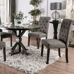 Brand New Antique Black & Grey 5pc Dining Table Set 