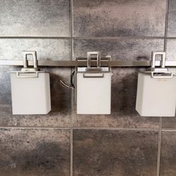 Matching set of 2 modern 3-light bathroom vanity fixtures