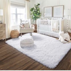 Fluffy Shaggy Area Rug, 5x8, Plush Rugs for Living Room, Fuzzy Rugs for Nursery, Furry Rugs New