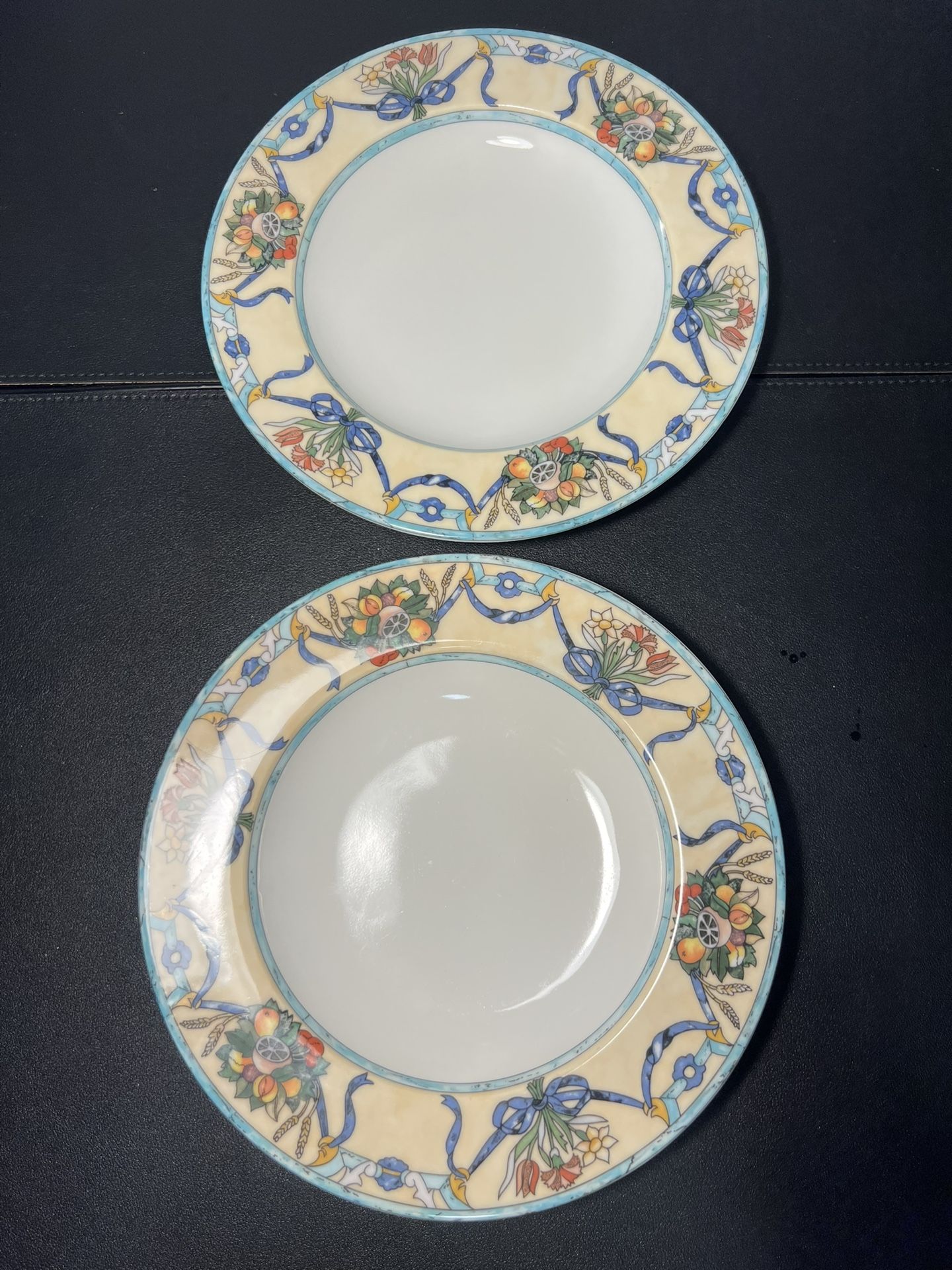 Villeroy & Boch Italy 1990s Set Of 2 Castellina Città & Campagna Luncheon Plates, 9”