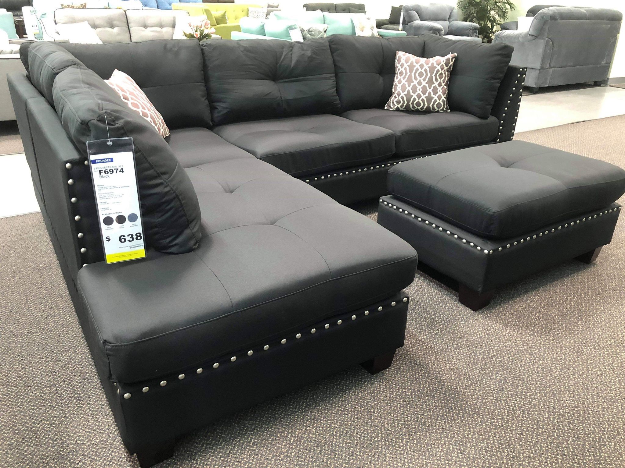 Sectional Sofa Set With Ottoman