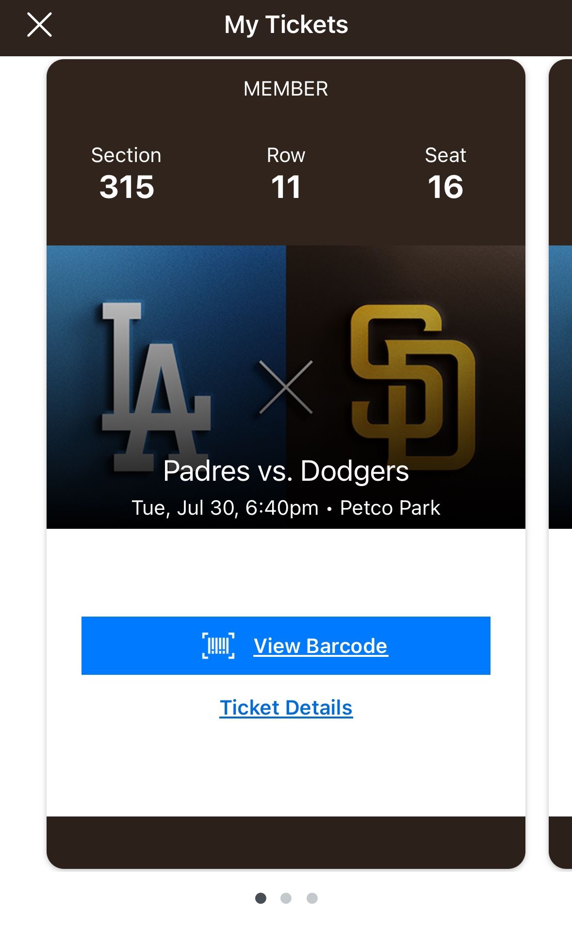 Padres Dodgers 7/30 - Tonight!!