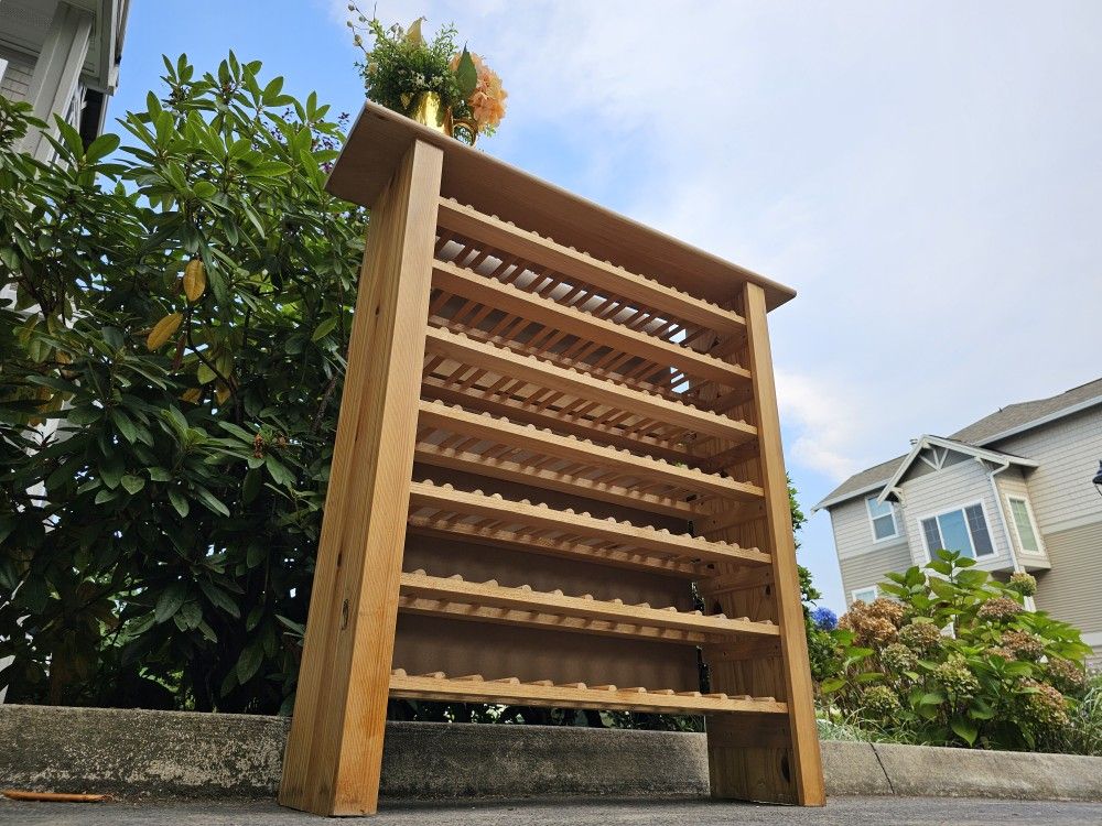 MARVELOUS Modern Solid Wood Wine Rack 7 Shelves