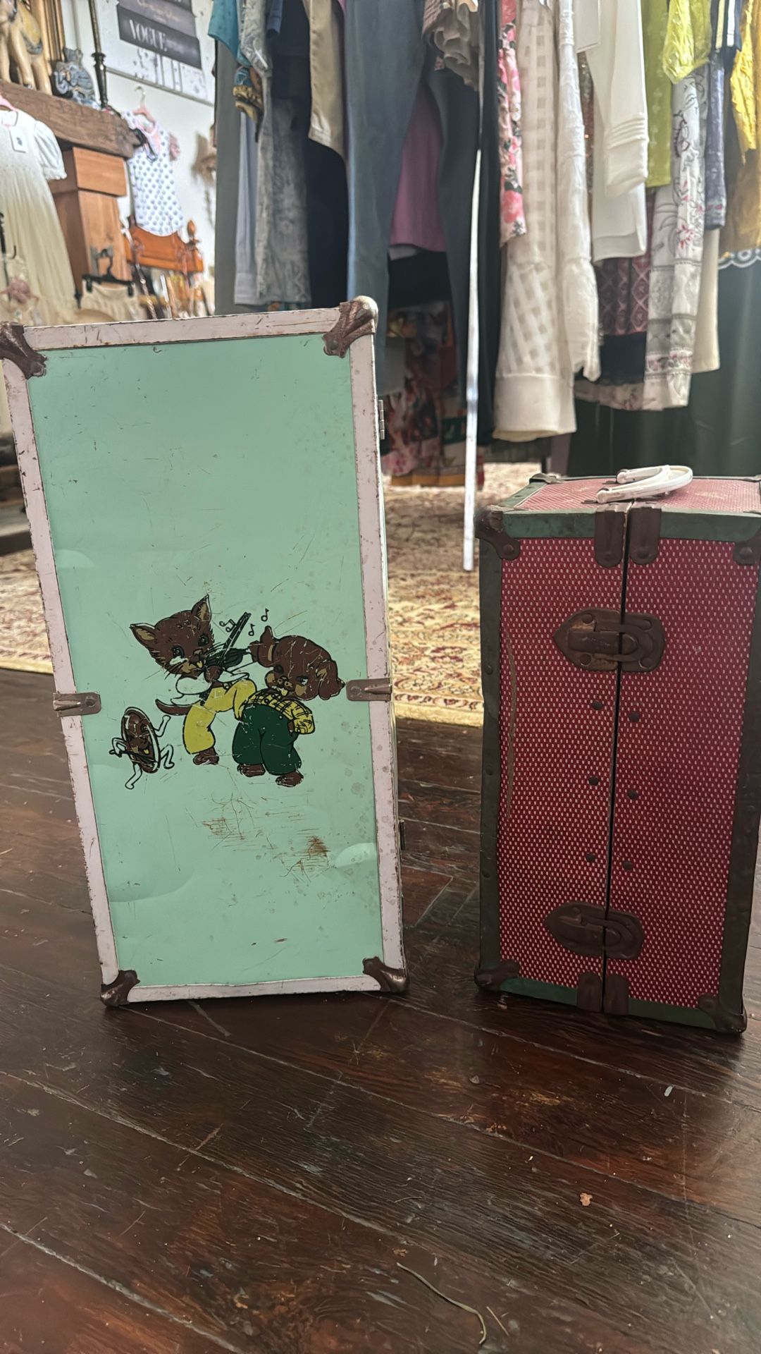 2 Old Vintage Doll Suitcases Worth Over $100