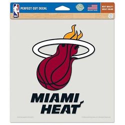 Miami Heat 8 inch x 8 inch Perfect Cut Vinyl Decal Sticker