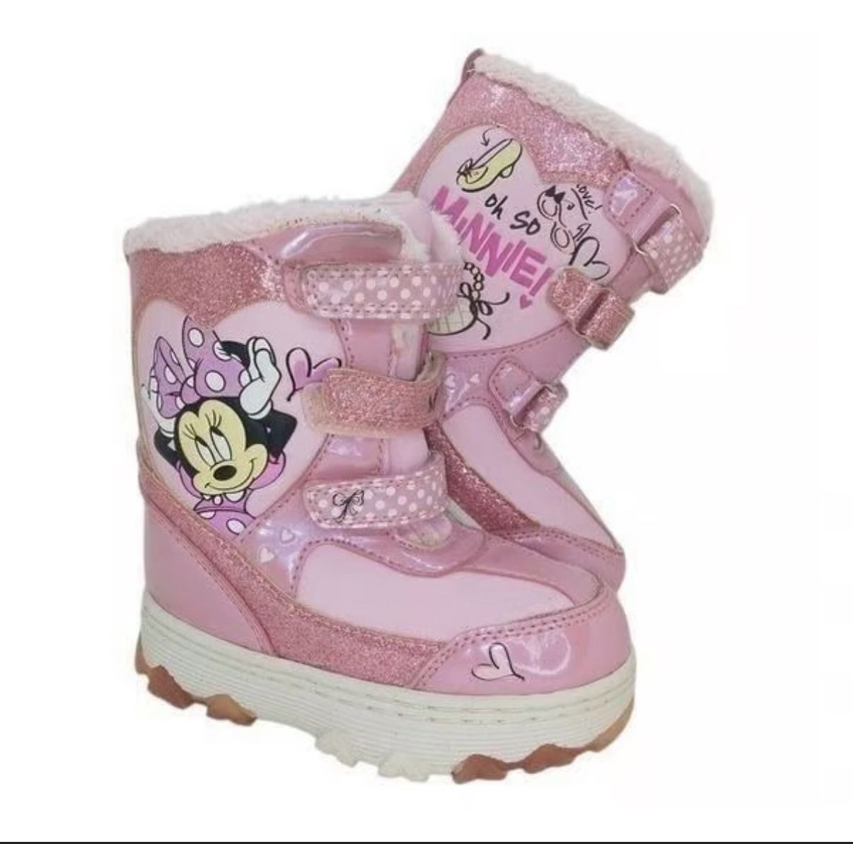Pink Minnie Mouse snow boots size 5c