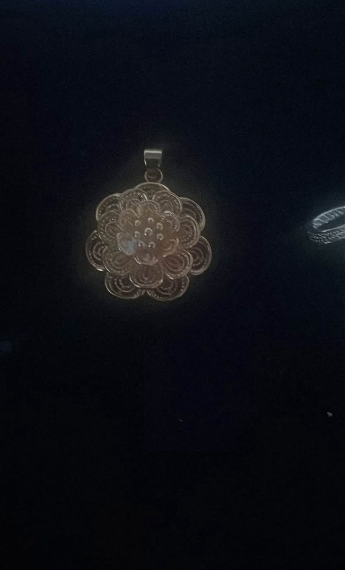 Golden flower pendant