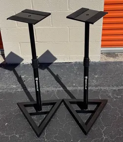 Rockville Adjustable Speaker Stands Pair Heavy Duty Steel Black