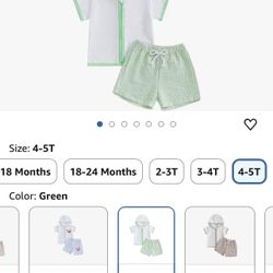 Toddler Baby Boy Girl Swimsuit Cover Up Towel Hooded Zip Swim Tops Striped/Plaid Seersucker Shorts Set Beach Coverup 